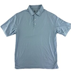 Onward Reserve Performance Polo Golf Shirt Mens Large Blue All Over Print